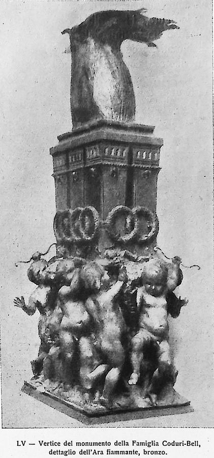 milano-cimitero-monumentale-edicola-famiglia-coduri-bell-vertice-del-monumento-dettaglio-dellara-fiammante