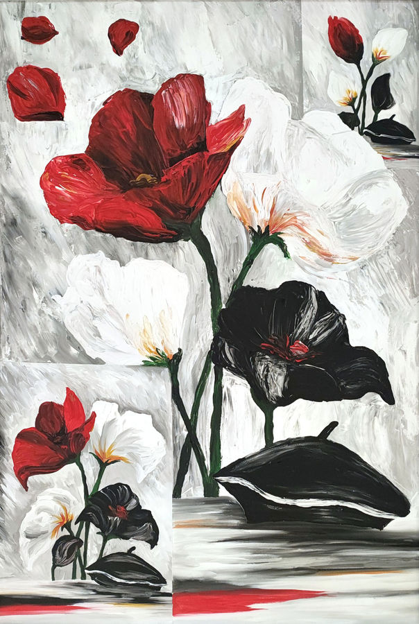 cappello-con-papaveri