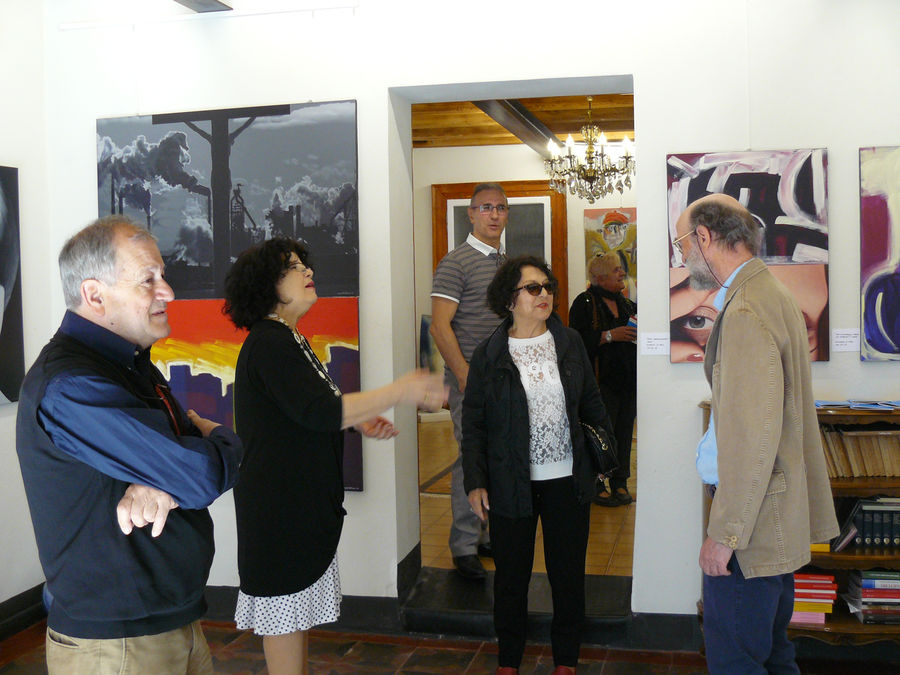 8 maggio 2016 - Adalberto Sartori, Maria Gabriella Savoia, Raphael Stradiotto, Eriana Baldassari, Nerio Betlrami - Sala Personale Nerio Beltrami, Casa Museo Sartori, Castel D'Ario