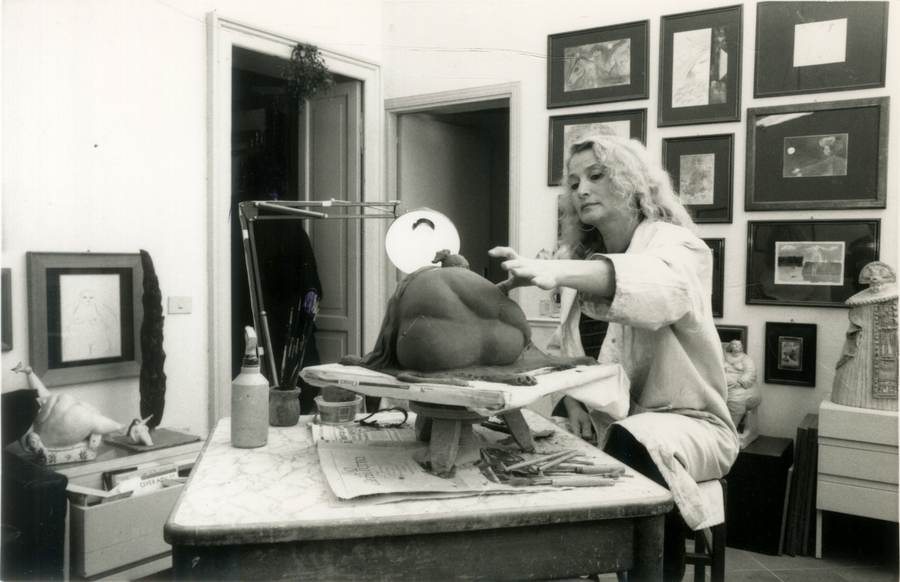 Graziella Bertante nello studio, 1992 ca.