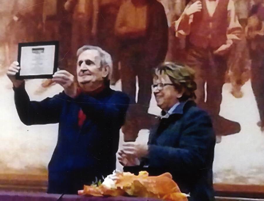 Pietro Bisio con Aurora Scotti Presidente dell’Associazione Pelizza Volpedo, “Premio Quarto Stato”, Volpedo, 10 novembre 2019