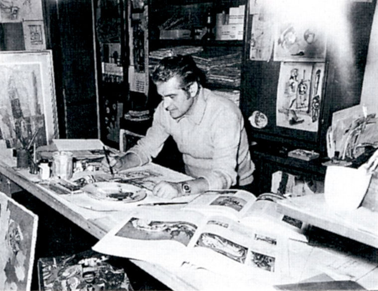 Giorgio Bonaffini nello studio.