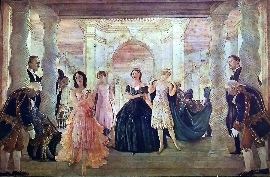 roma-albergo-degli-ambasciatori-affresco-nella-sala-da-pranzo