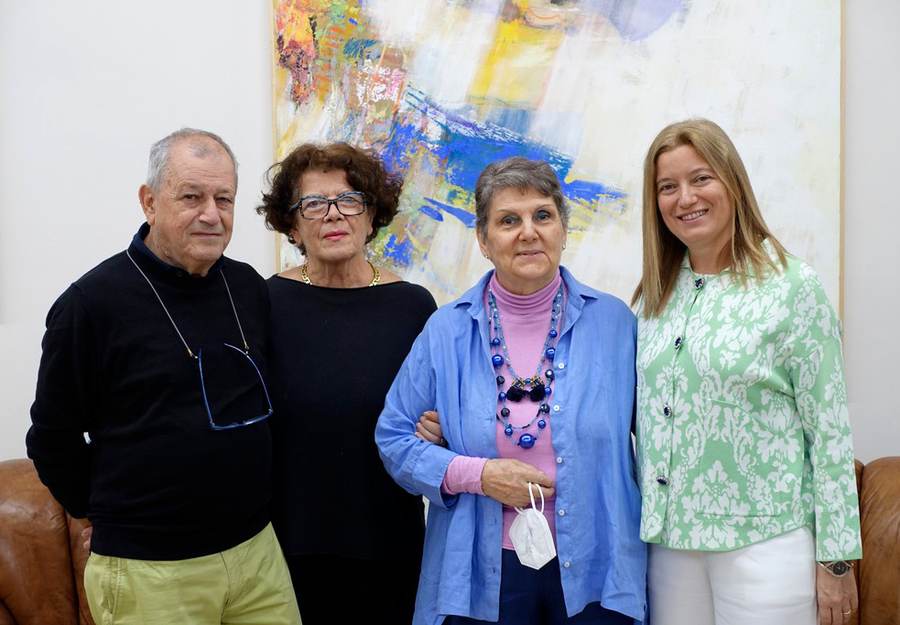 Gabriella Capodiferro tra Adalberto Sartori, Maria Gabriella Savoia e Arianna Sartori a Mantova alla Galleria Sartori, 15 ottobre 2022