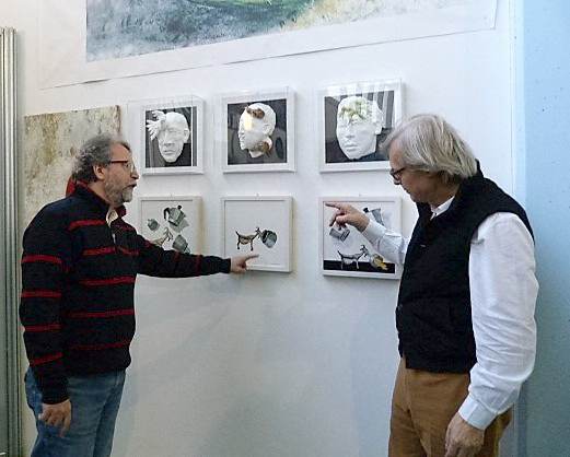 Domenico Castaldi con il critico d'arte Vittorio Sgarbi
