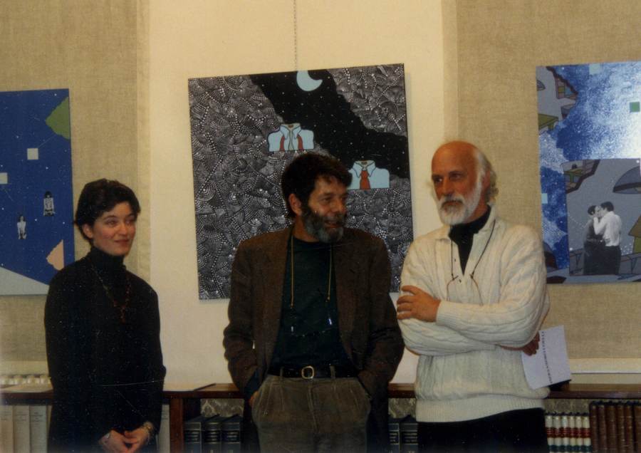 Piersandro Coelli tra Arianna Sartori e Gilberto Cavicchioli, Mantova, Galleria Sartori, 17 marzo 2000