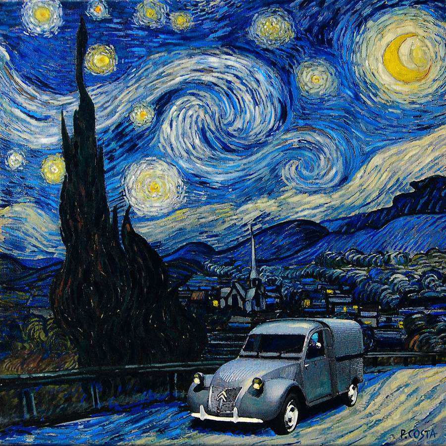 i-maestri-rivisitati-legends-vincent-van-gogh-notte-stellata-citroen-2cv-furgonette