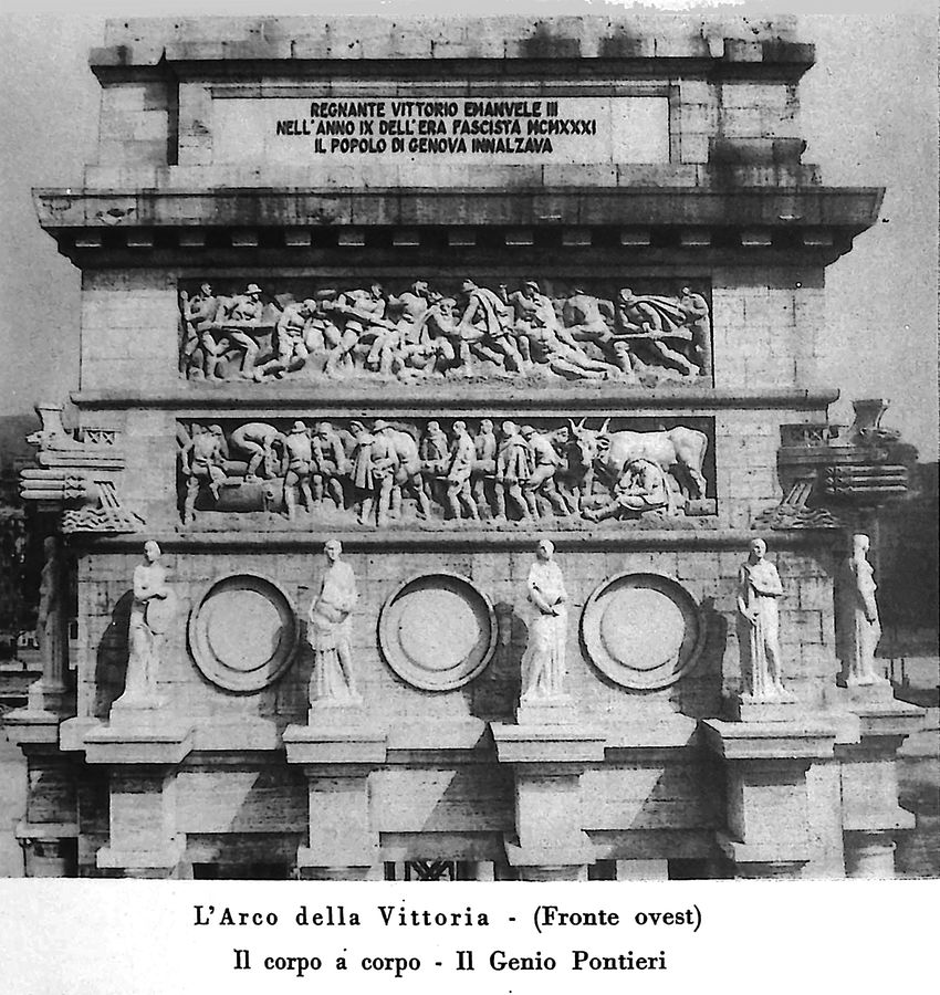 genova-arco-della-vittoria-fronte-ovest-il-corpo-a-corpo-il-genio-pontieri
