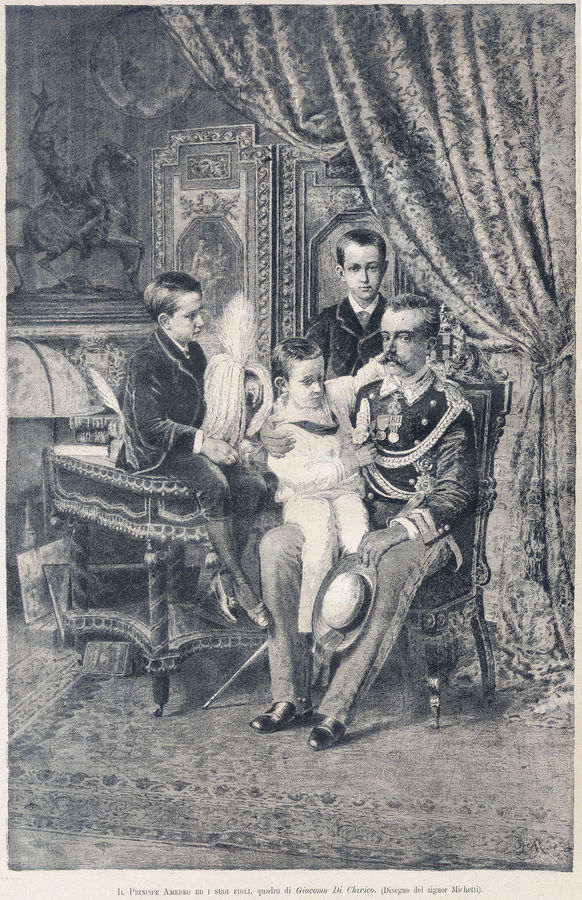 il-principe-amedeo-ed-i-suoi-figlie-quadro-di-giacomo-di-chirico-dis-q-michetti