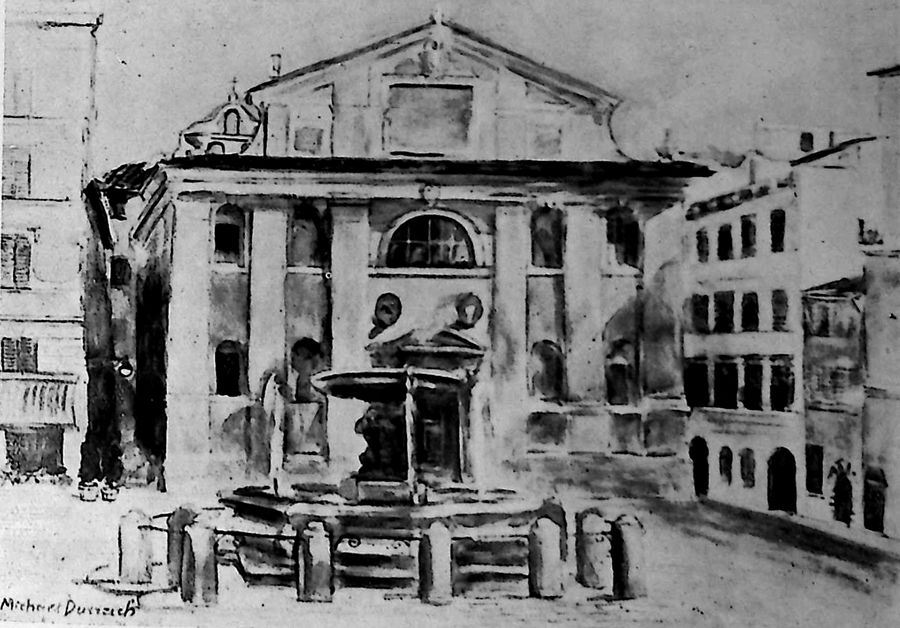 roma-piazza-scossacavalli-con-la-chiesa-di-san-michele-acquistato-dal-museo-di-roma