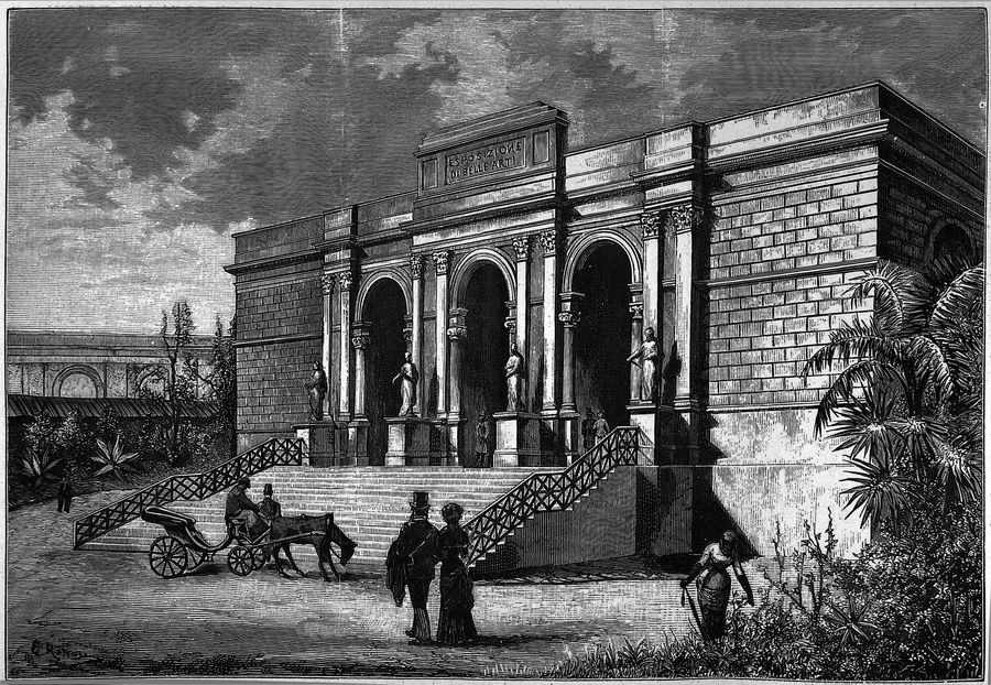 roma-palazzo-delle-esposizioni-facciata-delle-gallerie-provvisorie-in-via-genova-retrosi-e-dis-foli-inc