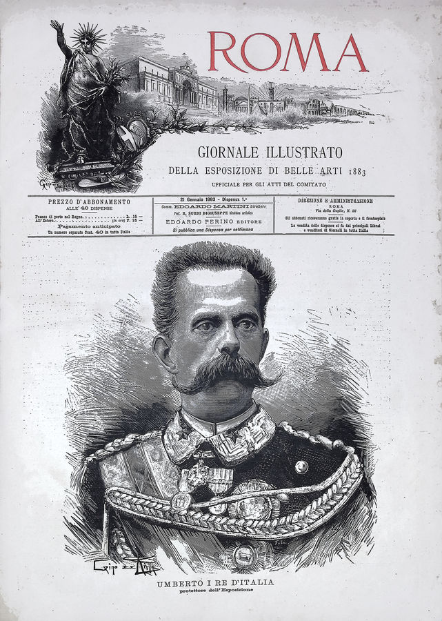 roma-testata-umberto-i0-re-ditalia-gino-de-bini-dis-foli-inc