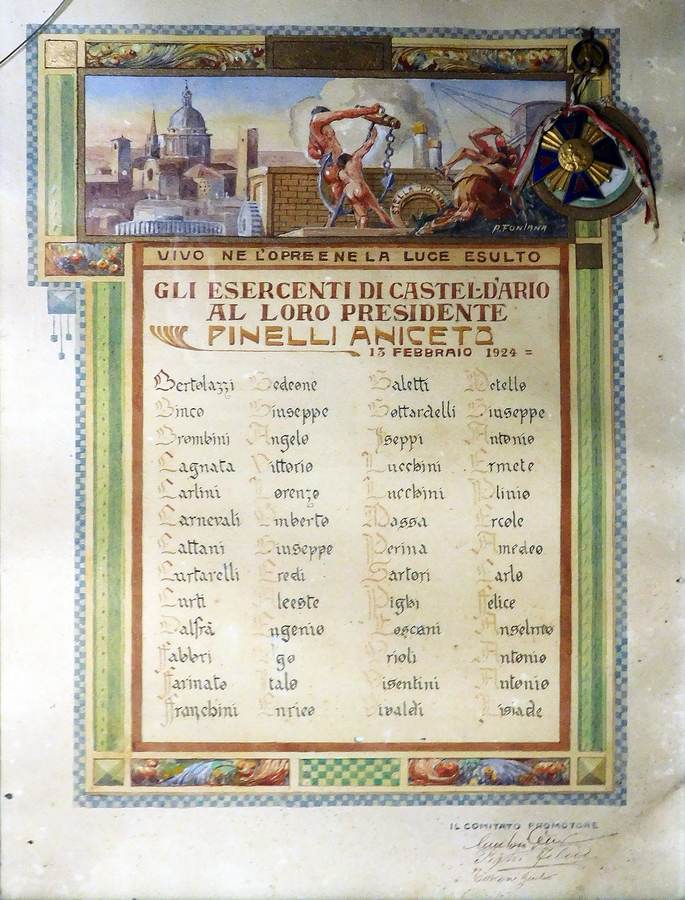 gli-esercenti-di-castel-dario-al-loro-presidente-pinelli-aniceto-13-febbraio-1924