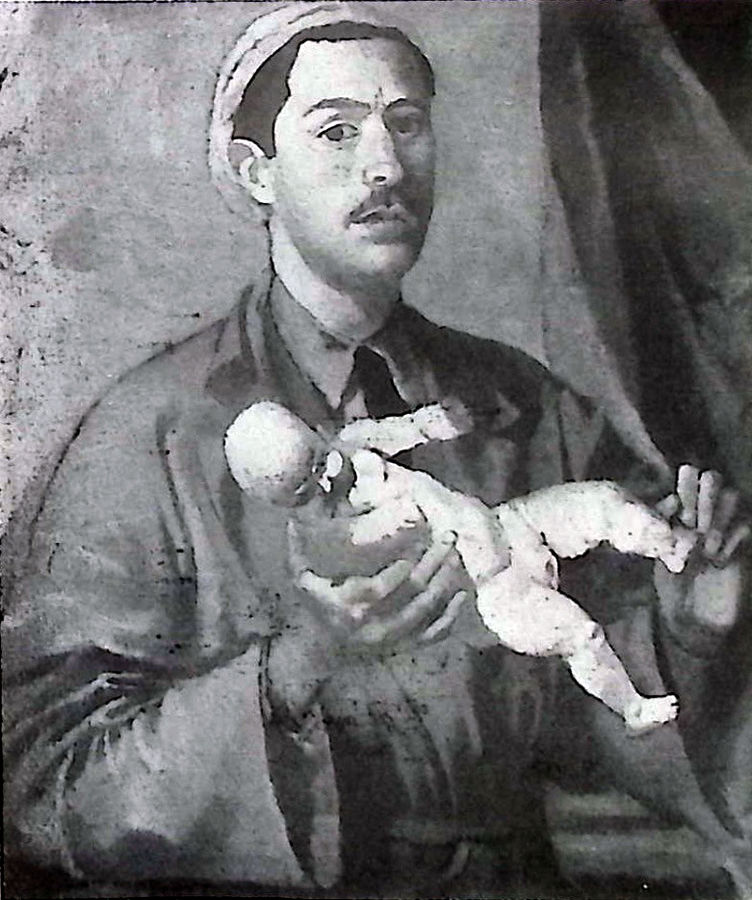 Franco Gentilini - (Autoritratto con pupo, 1939)