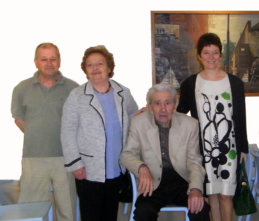 Da sinistra: Adalberto Sartori, Isa Gorreri, Alberto Palvarini, Arianna Sartori alla inaugurazione della mostra 