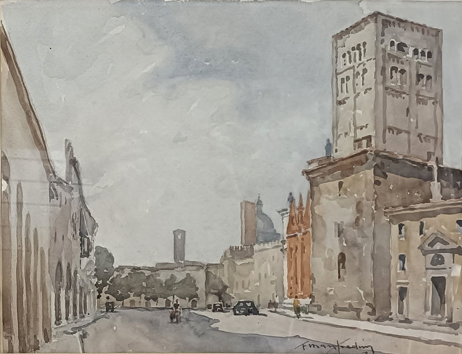 manfredini-f-mantova-piazza-sordello-e-torre-romanica-del-duomo