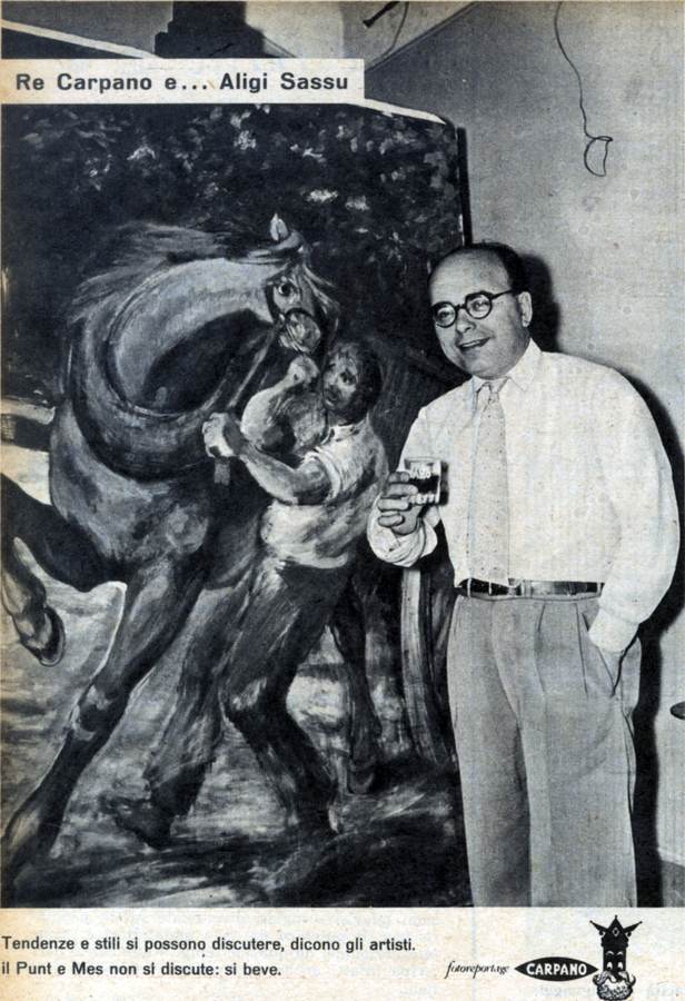 Aligi Sassu - (1956 - Re Carpano e... Aligi Sassu, Milano, Epoca, n. 285, p. 46.)