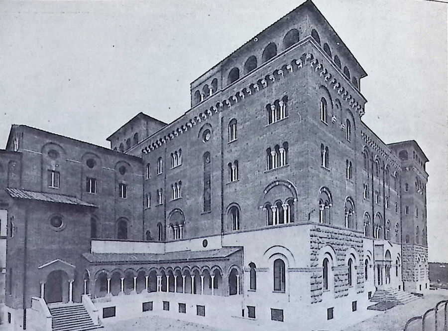 roma-la-nuova-casa-generalizia-dellunione-romana-delle-orsoline-un-angolo-della-costruzione-con-ingresso-alla-cappella