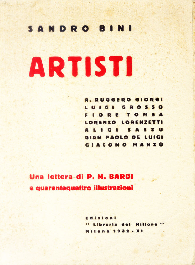 saggi-repertori-dizionari-sandro-bini-artisti-a-ruggero-giorgi-luigi-grosso-fiore-tomea-lorenzo-lorenzetti-aligi-sassu-gian-paolo-de-luigi-giacomo-manzu-milano-edizioni-libreria-del-milione