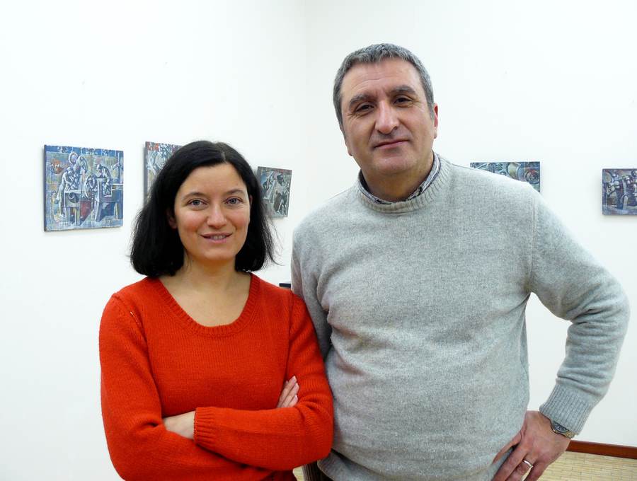 Victor Ferraj con Arianna Sartori , inaugurazione mostra personale 23 febbraio 2013